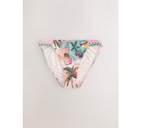 Next Green/Pink Conversational Bordered High Leg Bikini Bottoms