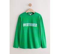 Next Green Stripe Graphic Long Sleeve Heavyweight T-Shirt
