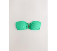 Next Green Textured Trim Bandeau Bikini Top