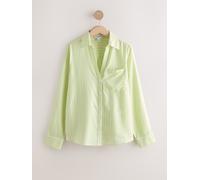 Next Green/White Stripe Soft Relaxed Long Sleeve Shirt Green/White Stripe EU 44 (UK 16)