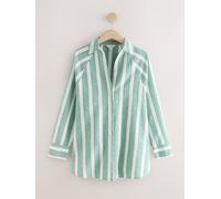 Next Green/White Summer Shirt With Linen Green/White EU 48 (UK 20)