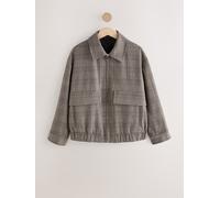 Next Grey Check Brushed Collared Bomber Jacket