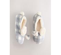 Next Grey Check Bunny Ballet Slippers