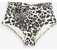 Next Grey/Cream Leopard High Waist Twist Bikini Bottoms