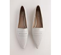 Next Grey Croc Embossed Forever Comfort Premium Leather Pointed Toe Loafers Grey Croc Embossed EU 38 W (UK 5)