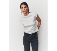 Next Grey Marl Capped Sleeve Fitted Crew Neck T-Shirt