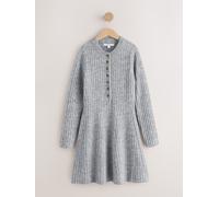 Next Grey Marl Ribbed Knit Henley Mini Dress Grey Marl XL Petite (EU 48-50)