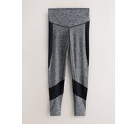 Next Grey Marl Sports Dry Tech Tummy Control High Waist Full Length Legging