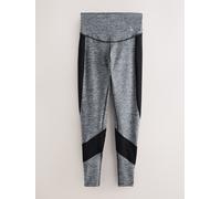 Next Grey Marl Sports Dry Tech Tummy Control High Waist Full Length Legging