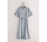 Next Grey N. Premium Short Sleeve Shirt Maxi Dress Grey EU 38 (UK 10)