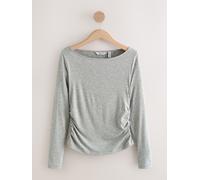 Next Grey N. Premium Wool Blend Long Sleeve Slash Neck Top