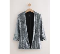 Next Grey Sequin Ruched Sleeve Blazer