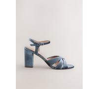 Next Grey Standard/Wide Fit Forever Comfort Block Heel Sandals