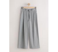 Next Grey Stripe Wide Leg Trousers