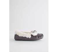 Next Grey Suede Moccasin Slippers