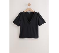 Next Haut à manches courtes bordé de dentelle à col en V