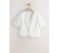 Next Haut à manches courtes boutonné pâle FR 46 Tall (EU 42 T)