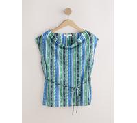 next Haut à manches courtes drapé à nouer sur le devant vert FR 48 (EU 46)