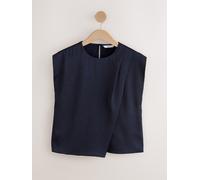 Next Haut asymétrique en satin froissé à manches courtes