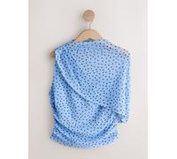 next Haut cape asymétrique à manches courtes bleu FR 40 (EU 38)