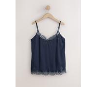 next Haut caraco en Satin avec bordure en dentelle bleu FR 54 (EU 52)