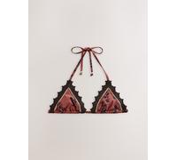 Next Haut de bikini triangle en crochet et perles Brun FR 44 (EU 42)