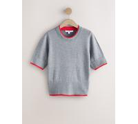 next Haut en maille à manches courtes ultra-doux à double bordure Gris XS Reg (FR 36)