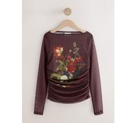 Next T-shirt 'Kew' crème / chocolat / olive / rouge, Taille 5XL