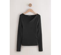 Next Haut en maille côtelée à encolure asymétrique Noir XL Regular (FR 50-52)