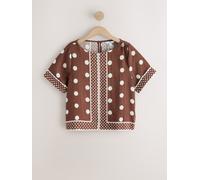Next Haut manches courtes coupe droite Brun FR 38 Petite (EU 32 P)