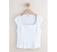 Next Haut péplum plissé à manches courtes et encolure carrée