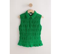 Next Haut polo sans manches froncé vert FR 36 (EU 34)