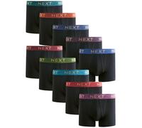 NEXT Homme Boxer avec Ouverture sur Le Devant, Lot de 10 Black Rich Marl Waistband M