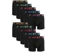 Next Homme Boxer avec Ouverture sur Le Devant, Lot de 10 Ceintures Noires à Texte ombré Brillant M