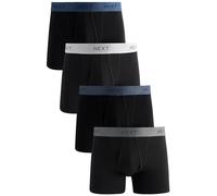 NEXT Homme Boxer avec Ouverture sur Le Devant, Lot de 4 Black Comfort Soft S