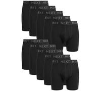 NEXT Homme Boxer Sport Long avec Ouverture sur Le Devant, Lot de 10 Noir XL