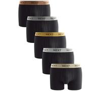 NEXT Homme Boxers en Coton Majoritaire avec Ouverture sur Le Devant, Lot de 5 Black Mixed Metallic Waistband M