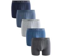 NEXT Homme Boxers en Coton Majoritaire avec Ouverture sur Le Devant, Lot de 5 Bleu/Gris/Noir XL