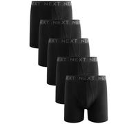 Next Homme Boxers Sport Longs avec Ouverture sur Le Devant, Lot de 5 Noir XL