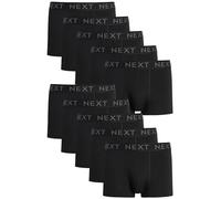 NEXT Homme Boxers Taille Basse en Coton Majoritaire, Lot de 10 Noir XS