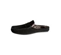 NEXT Homme Chaussons Mules Style Mocassins Signature doublés de Fausse Fourrure Noir