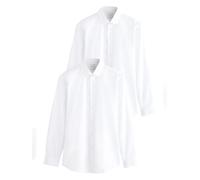 NEXT Homme Chemise élégante Slim à Manches Longues et Poignets Simples, Lot de 2 Blanc 38