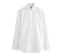 NEXT Homme Chemise habillée Facile d'entretien avec Coupe Standard à Poignet Double Blanc 44