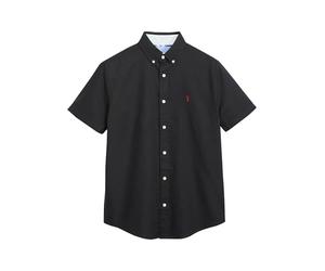 NEXT Homme Chemise Oxford à Manches Courtes Noir L