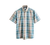 NEXT Homme Chemise Oxford boutonnée Repassage Facile Coupe Regular et à Manches Courtes Petrol Blue/Neutral Madras Check M