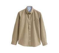 NEXT Homme Chemise Oxford Coupe Slim à Manches Longues Pierre Neutre M