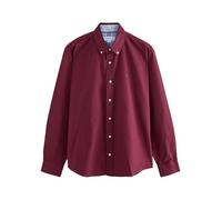 NEXT Homme Chemise Oxford Regular à Manches Longues Rouge Bordeaux XL