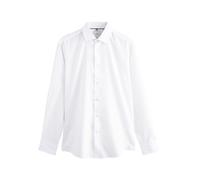 NEXT Homme Chemise Slim élégante texturée à Poignet Simple Blanc 42