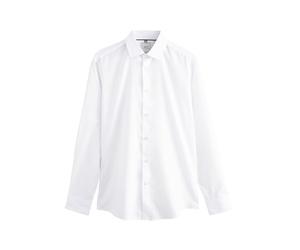 NEXT Homme Chemise Slim élégante texturée à Poignet Simple Blanc 44