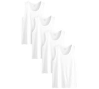 NEXT Homme Débardeurs 100% coton, lot de 4 Blanc M
